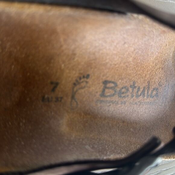 Betula by Birkenstock Gizeh EU37 / US 7 Brown Leather Thong T Strap Sandals GUC - Picture 6 of 10